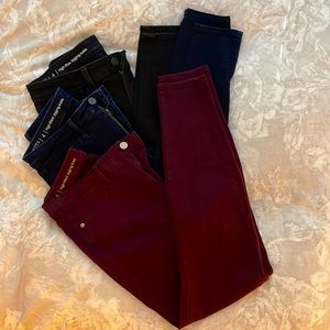 Black, Dark Blue, Burgundy High Rise Talbots Jegging Ankle Jean Size 4 (Bundle!)